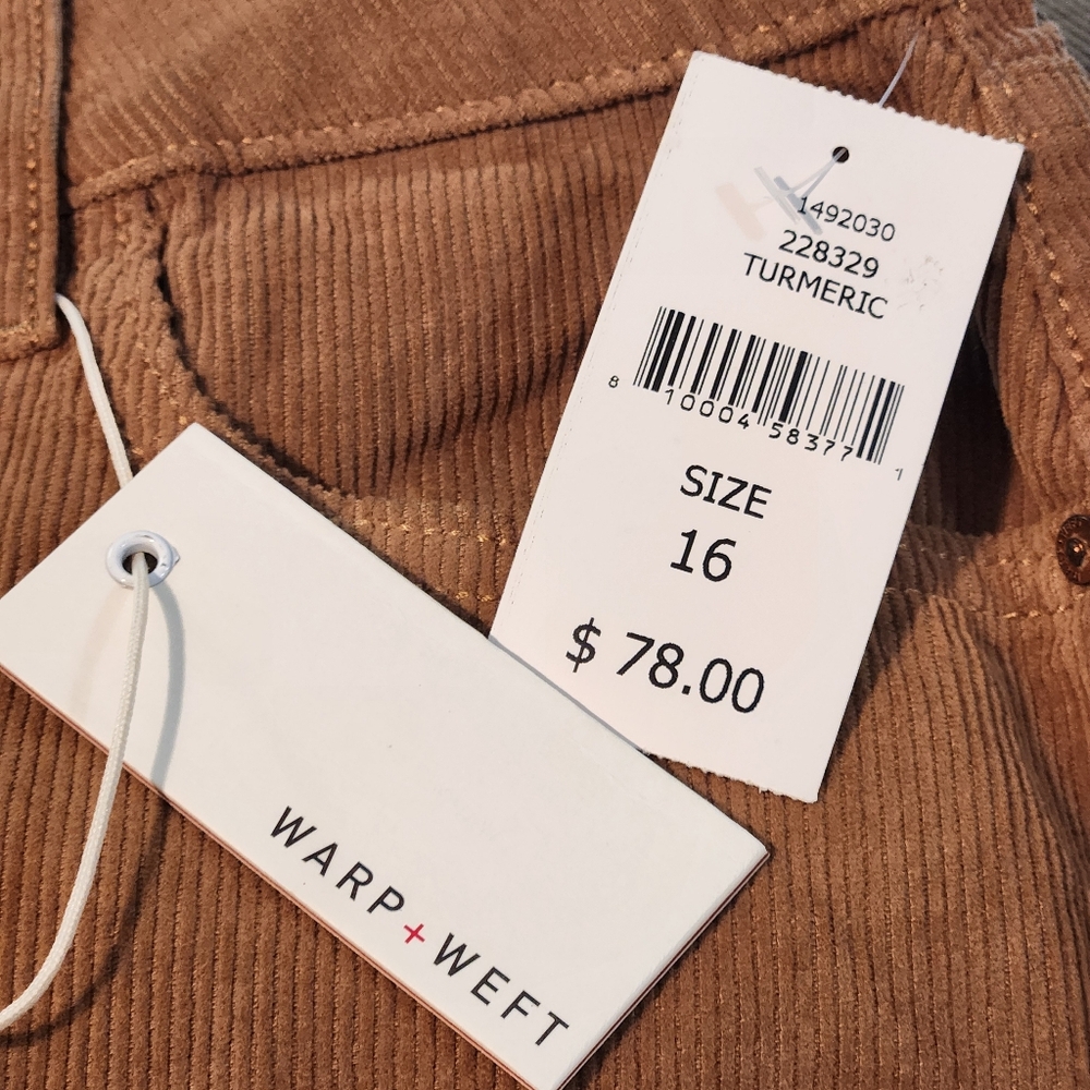 WARP + WEFT Tan Velana Midi Corduroy Skirt - Picture 13 of 13